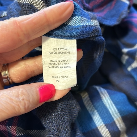 RAILS Sun Navy Blue Pink White Flannel Button Down Shirt Sz S - Picture 12 of 13